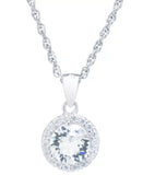 Giani Bernini Crystal and Cubic Zirconia Halo 18in Pendant Necklace