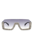 Square Half Frame Oversize Fashion Sunglasses