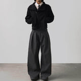 Minimalist-style Mens Tapered Trousers With Double Pleats And A Soft