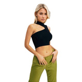 Women's Spring And Summer New Street Fashion Sleeveless Vest Trendy Irregular Short Top