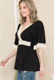 Front Wrap Lace Detailed Top