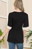 Front Wrap Lace Detailed Top