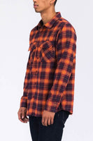 Regular Fit Checker Plaid Flannel Long Sleeve