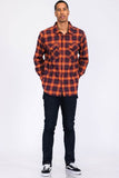 Regular Fit Checker Plaid Flannel Long Sleeve