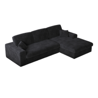 114.5'Modern Corduroy Modular foam Sofa, Recliner Seat reversible Sofa, 2-in-1 Sofa with Recliner and L-Shaped Sofa Combination with Three Cushion Neck Pillow Combination and Two Throw Pillows