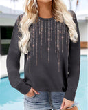 Women's Long-sleeved Sweatshirt With Printed Star Pattern