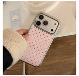 Magnetic Suction Bracket Phone Case Girls Heart-Shaped Electroplating