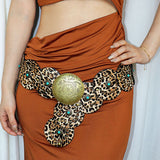 Waist Western Style Disc Personality Turquoise Air Eye Belt