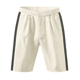Mens Beach Outdoor Sports Shorts Breathable Striped Casual Cropped Trousers