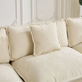 Cloud 4 Seats Sofa (Ottoman is not included) with Chenille Fabric in Beige