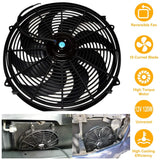 16" Electric Radiator Cooling Fan 12V 120W 10 Blades Car Thermostat Kit