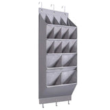 16 Pockets Over The Door Shoe Organizer 5 Tier with 6 Hooks