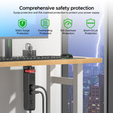 CRST Desk Clamp Power Strip | 3 Outlets + 3 USB (20W USB-C PD), 1020J Surge Protector