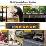 6-Outlet Metal Power Strip with Individual Switches + Dual-Pole Master Switch