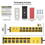 CRST 6-Outlet + 2 USB Metal Power Strip with Individual Switches, 1200J Surge Protector, Versatile Mounting