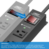 CRST 6 Outlets Wide Spaced Mountable Metal Power Strip Surge Protector, 2100 Joules Protection, Easy Mounting