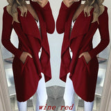 Slim long trench coat with solid lapel