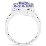 1.19 Carat Genuine Tanzanite .925 Sterling Silver Ring