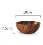 Kitchen Natural Wooden Bowl Household Fruit Bowl Salad Bowl For Home Restaurant Food Container Wooden Utensils Note The Size Hot