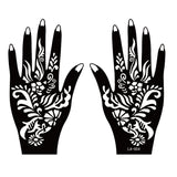 2 Sheets Hand Tattoo Decal Henna Stencil Temporary