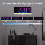 16.2" Large Display Digital Coloring Changing Wall Clock with Built-in Night Light