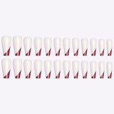 Wearing Nails, Rose Gold And Beveled Edge French Manicure, Long Ballet Nails, Fake Nails, Finished Products, Boxed