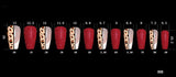 Red   Color Leopard Print Ballet False Nails