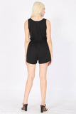 Drawstring Sleeveless Romper
