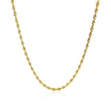 2.5mm 10k Yellow Gold Solid Diamond Cut Rope Chain