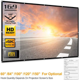 16:9 Foldable Projector Screen Anti-Crease Wall Mounted