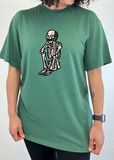 Sad Skeleton Halloween Unisex Bamboo Viscose/Organic Cotton Short Sleeve Graphic T-Shirt