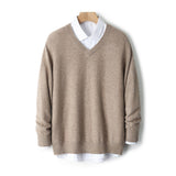 V-neck Cashmere Sweater Loose Fit Extra Thick