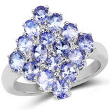 2.72 Carat Genuine Tanzanite .925 Sterling Silver Ring