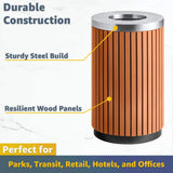 17-Gallon Commercial Round Outdoor Trash Can With Open Lid (SAK18520)