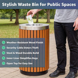 17-Gallon Commercial Round Outdoor Trash Can With Open Lid (SAK18520)