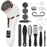 17-Pieces Set: Electric Foot Callus Remover with Vacuum Foot Grinder Rechargeable