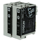 EPSON 127 DURABrite Ultra Ink Black Dual Cartridge Pack For NX-530, NX-625, WF-3520, WF-3530, WF-3540, WF-545, WF-60, WF-630, WF-633, WF-635, WF-645, WF-7010, WF-7510, WF-7520, WF-840, WF-845