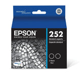 EPSON 252 DURABrite Ultra Ink Standard Capacity Black Dual Cartridge Pack (T252120-D2) Works with WorkForce WF-3620, WF-3640, WF-7110, WF-7610, WF-7620, WF-7710, WF-7720, WF-7210