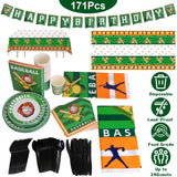 171-Pieces: Baseball Birthday Party Disposable Dinnerware Set