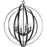 Progress Lighting Equinox Collection Black Six-Light Sphere Pendant