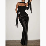 Fashionable Sexy Figure-hugging Dress With Fluttering Ribbons