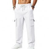 Mens Sporty-casual Multi-pocket Utility Trousers