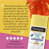 Neutrogena Sheer Zinc Kids Mineral Sunscreen Stick, SPF 50+, 1.5 oz