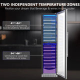 17.72" 111 Bottles Dual Zone Built-in/Freestanding Wine Refrigerator