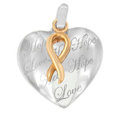 10K Yellow Gold Over Silver Heart Pendant Necklace