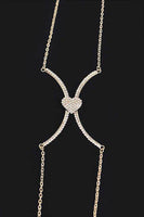 Rhinestone Heart Accent Body Chain