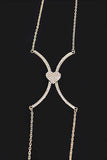 Rhinestone Heart Accent Body Chain
