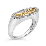14K Yellow Gold Plated Sterling Silver Diamond Accent Infinity Ring