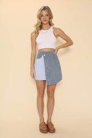 Corduroy two tone skirt