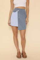 Corduroy two tone skirt